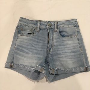Light blue denim shorts
